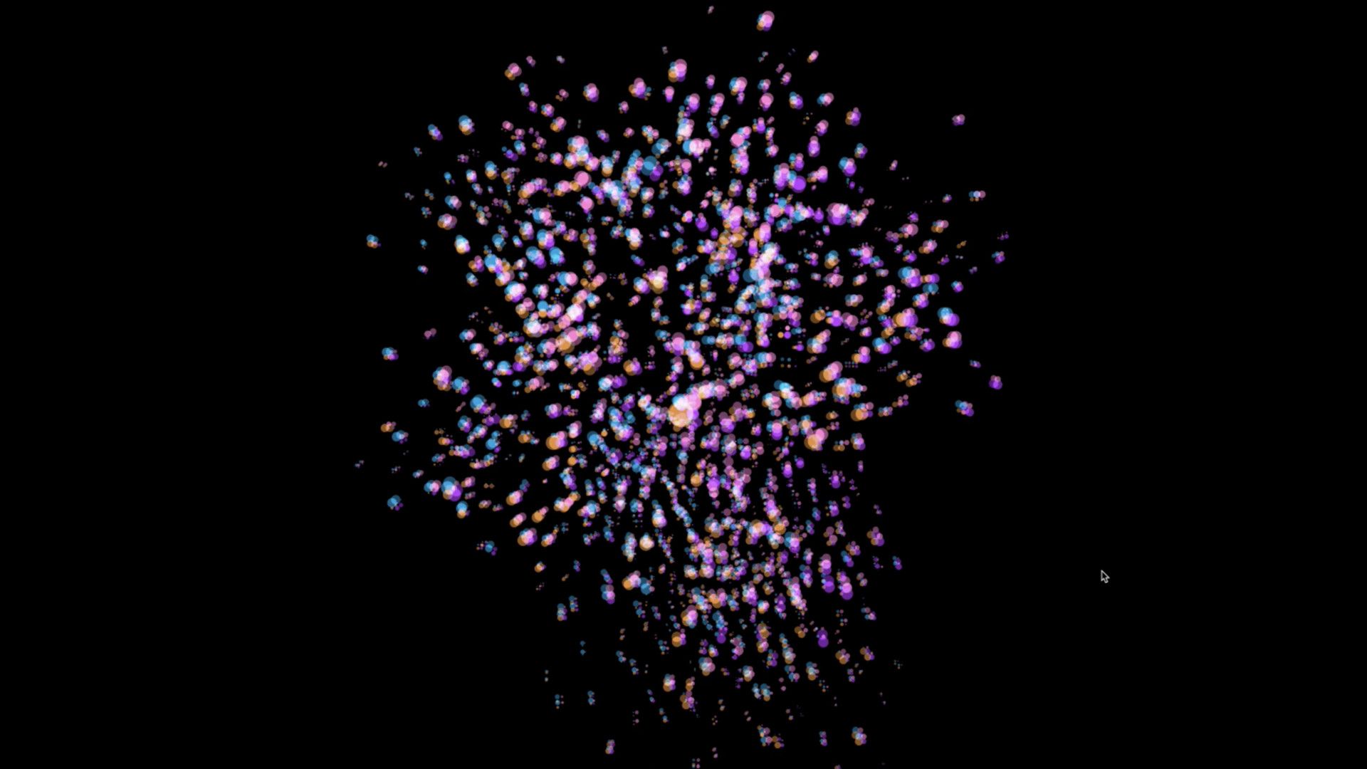 Salesforce DLUX title card, cloud logo amid colorful particle dots on black