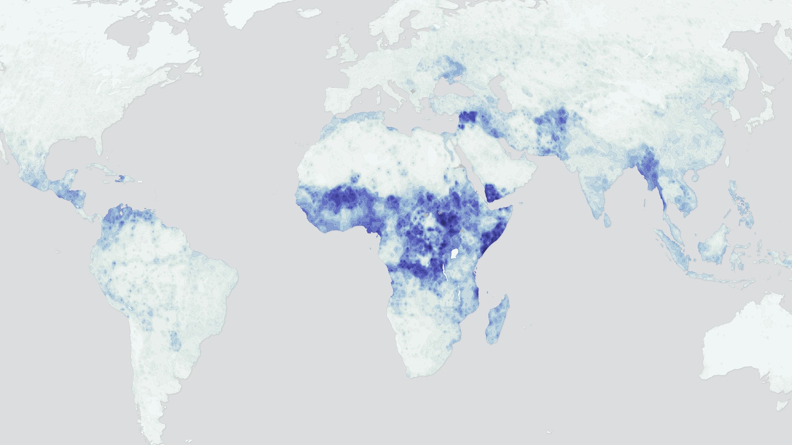 CCVI Tool world map data layer in blue shades highlighting hotspots across the Sahel, Horn of Africa and South Asia